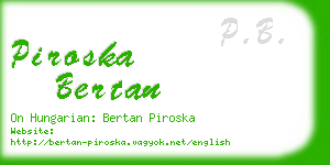 piroska bertan business card